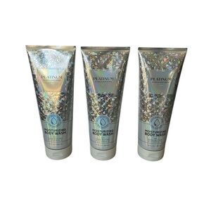Bath & Body Works Platinum (Bergomot, Musk) Moisturizing Body Wash w/Shea 8oz x3